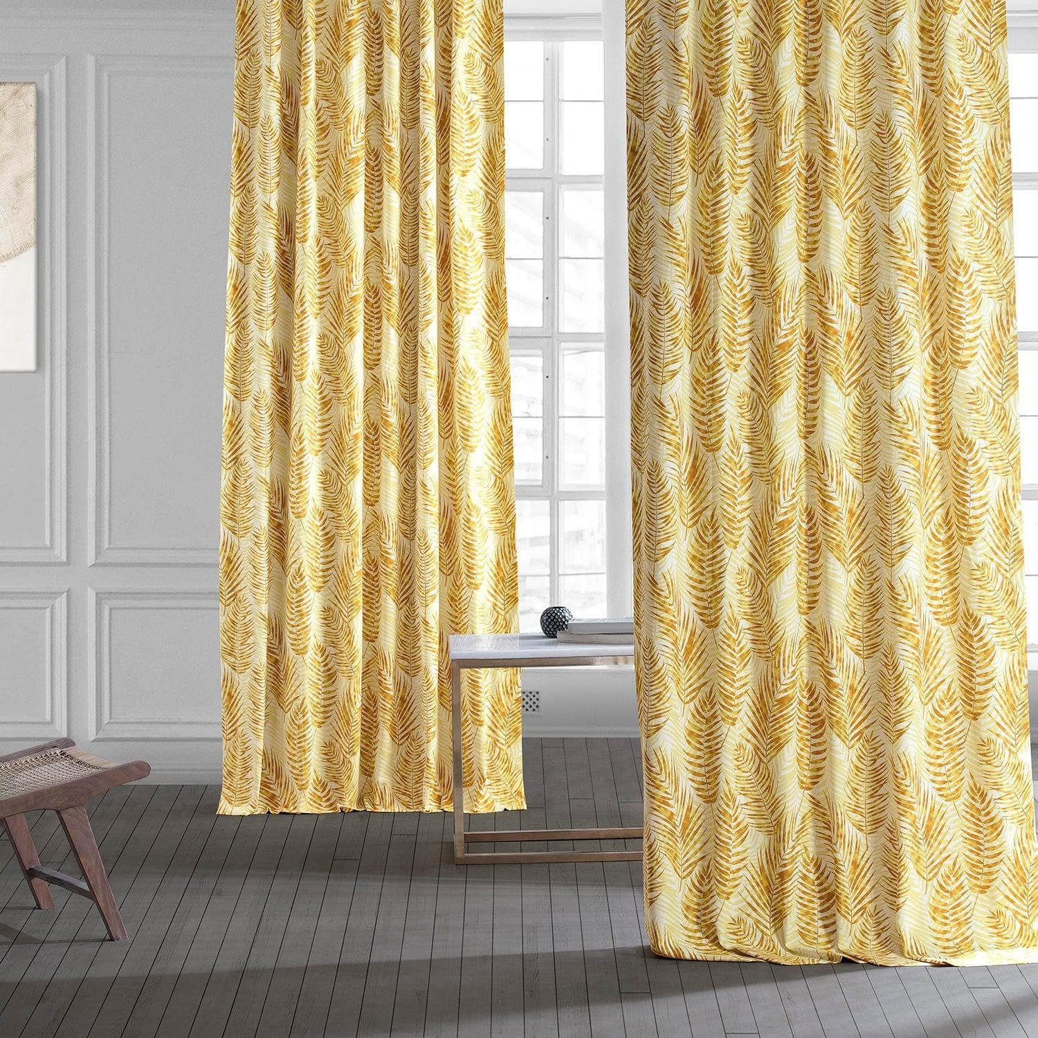 Kupala Eternal Gold Printed Cotton Curtain - HalfPriceDrapes.com