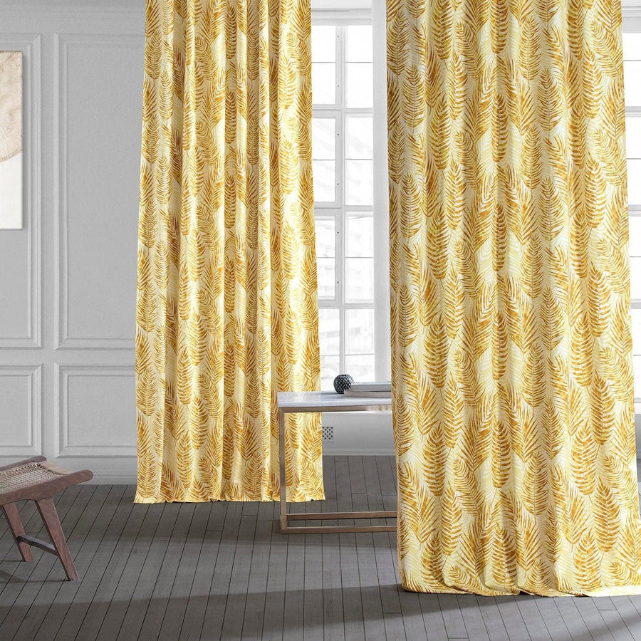 Kupala Eternal Gold Printed Cotton Curtain - HalfPriceDrapes.com