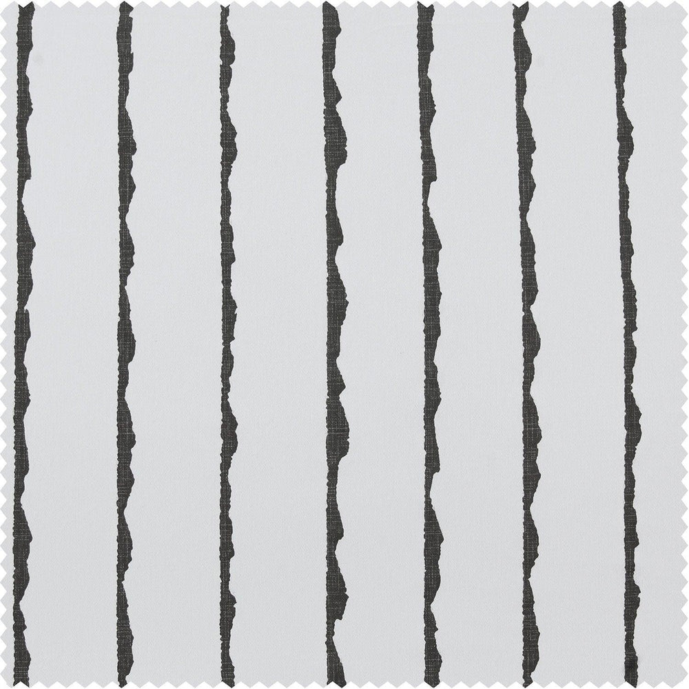Sharkskin Black Striped Printed Cotton Swatch - HalfPriceDrapes.com