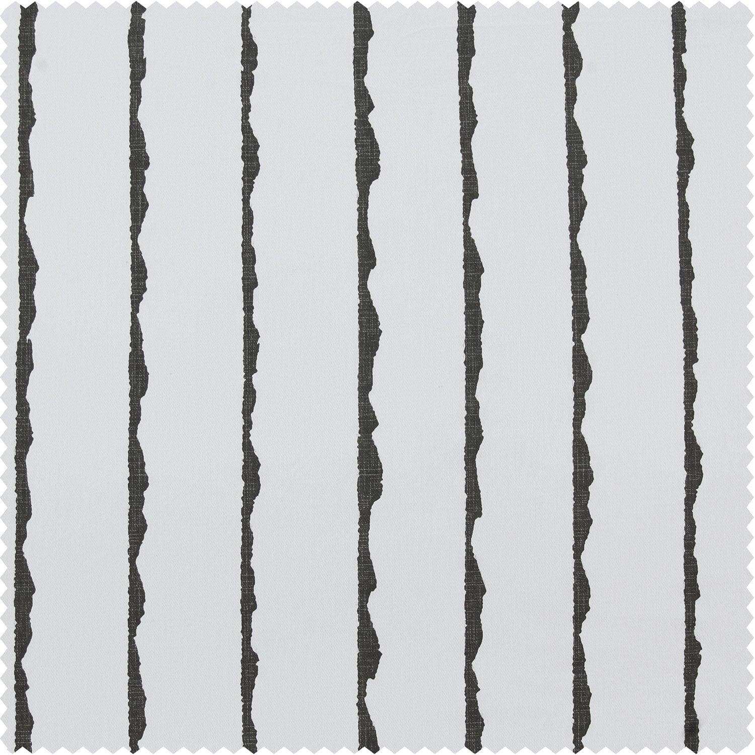 Sharkskin Black Striped Printed Cotton Swatch - HalfPriceDrapes.com