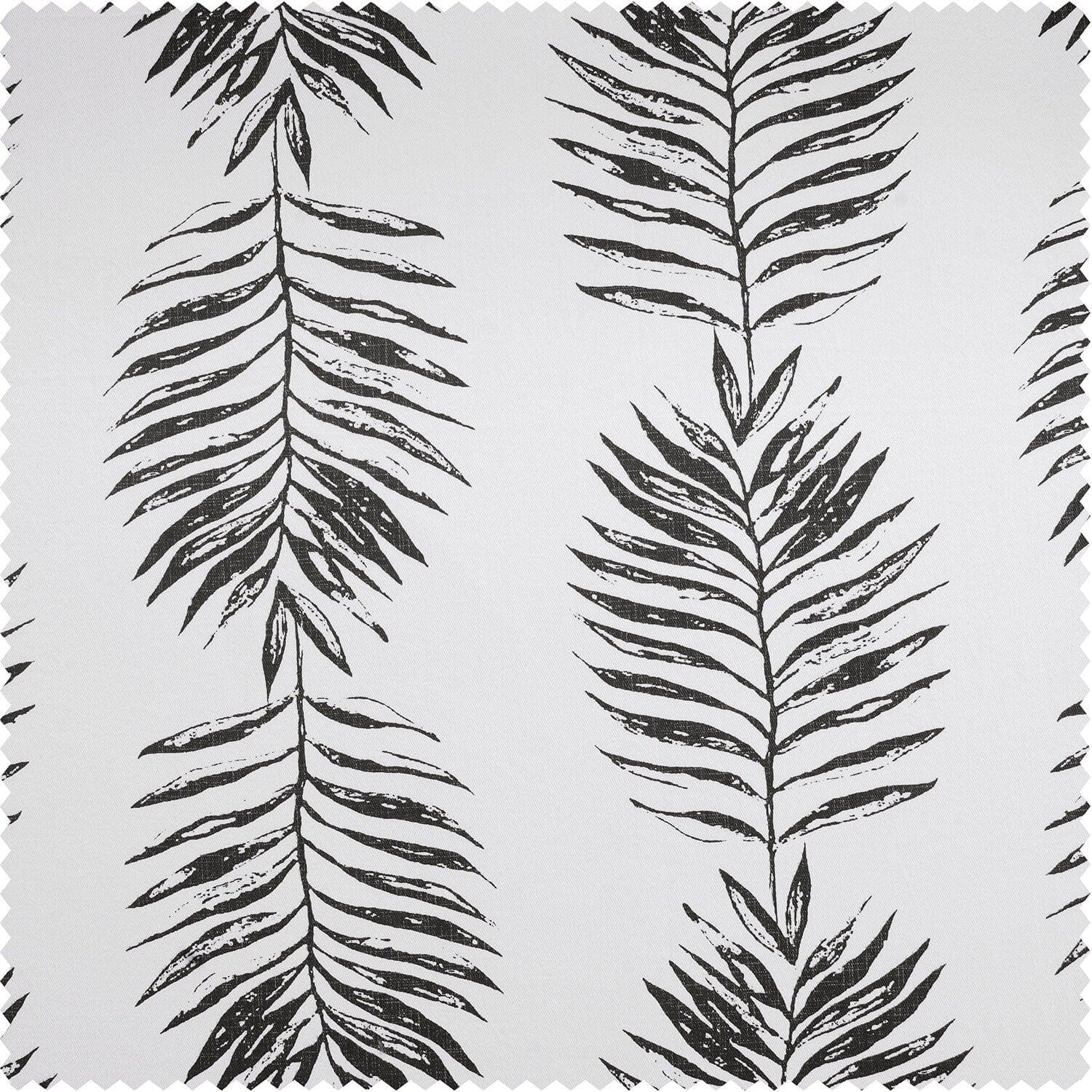 Sago Black Ink Printed Cotton Swatch - HalfPriceDrapes.com