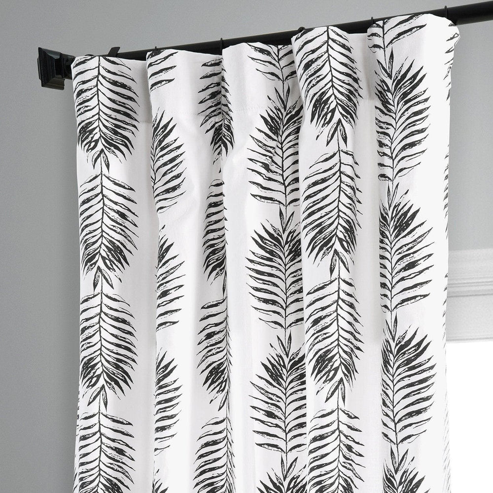 Sago Black Ink Printed Cotton Curtain - HalfPriceDrapes.com