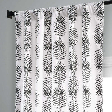 Sago Black Ink Printed Cotton Curtain - HalfPriceDrapes.com