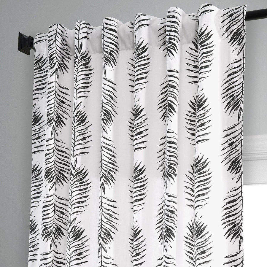 Sago Black Ink Printed Cotton Curtain - HalfPriceDrapes.com