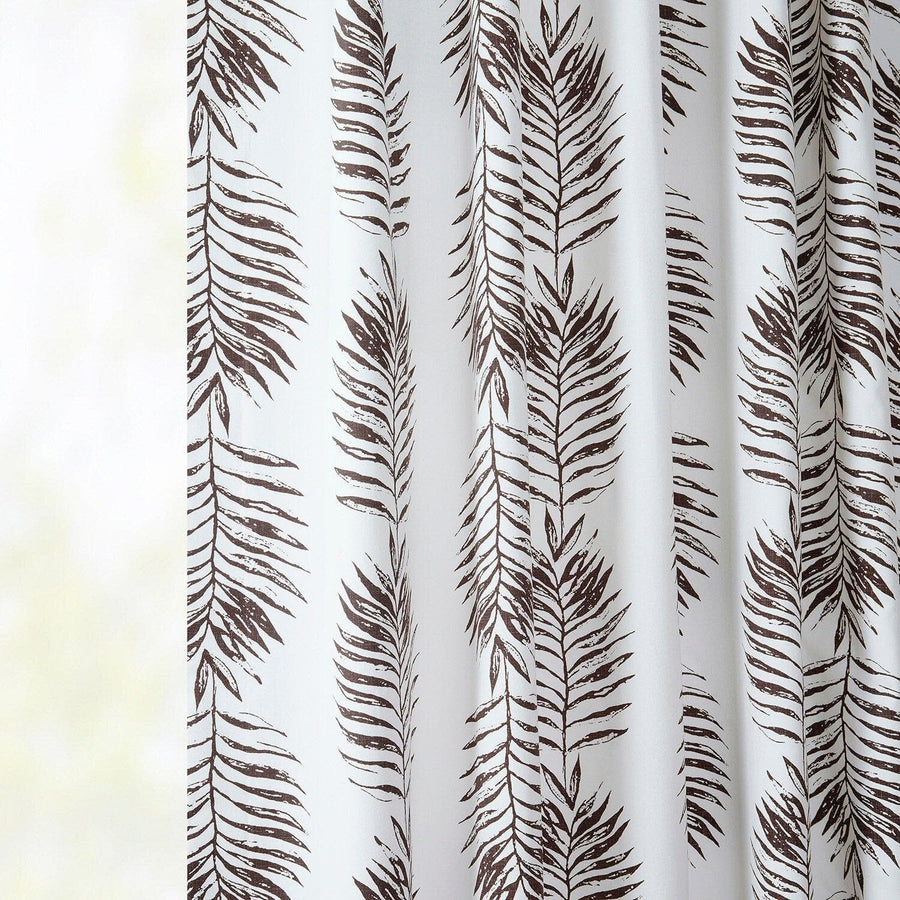 Sago Nut Brown French Pleat Printed Cotton Curtain
