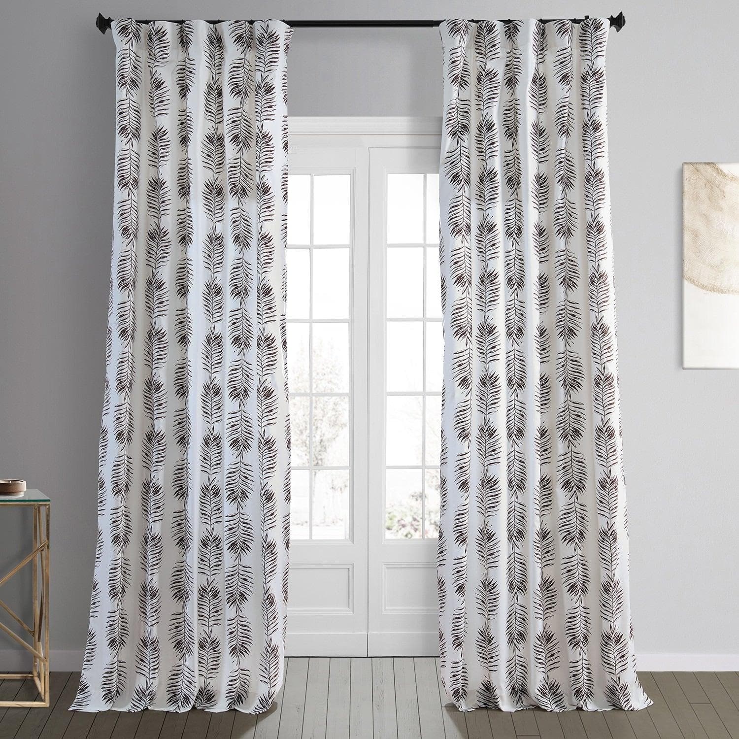 Sago Nut Brown Printed Cotton Curtain - HalfPriceDrapes.com