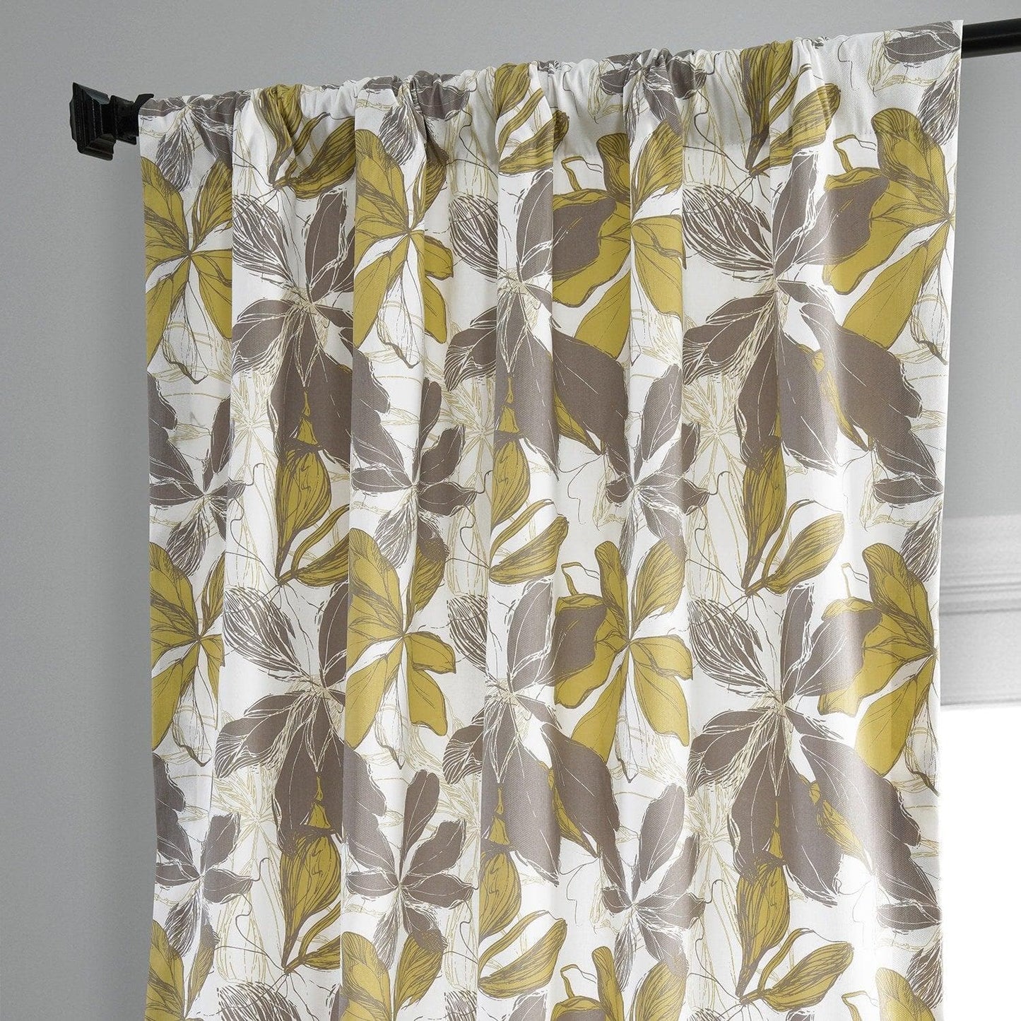 Sunny Day Gold Printed Cotton Curtain - HalfPriceDrapes.com