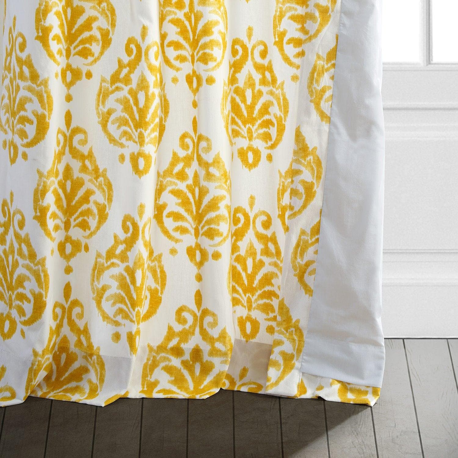 Sandlewood Gold Printed Cotton Curtain - HalfPriceDrapes.com