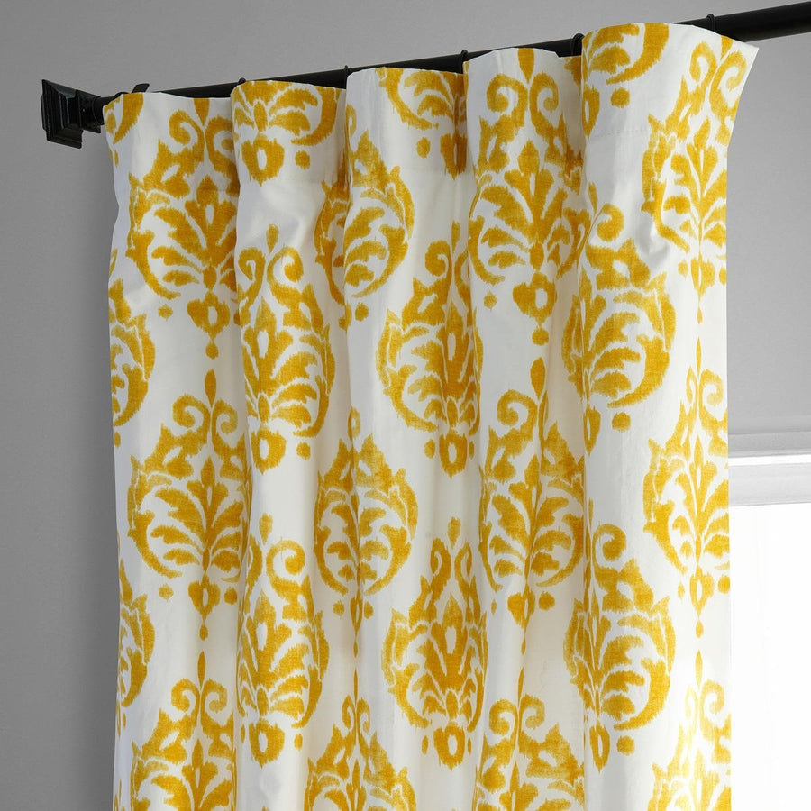 Sandlewood Gold Printed Cotton Curtain - HalfPriceDrapes.com