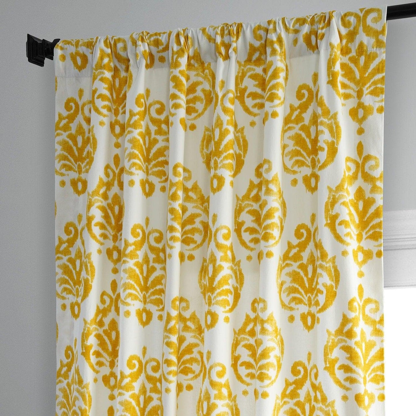 Sandlewood Gold Printed Cotton Curtain - HalfPriceDrapes.com
