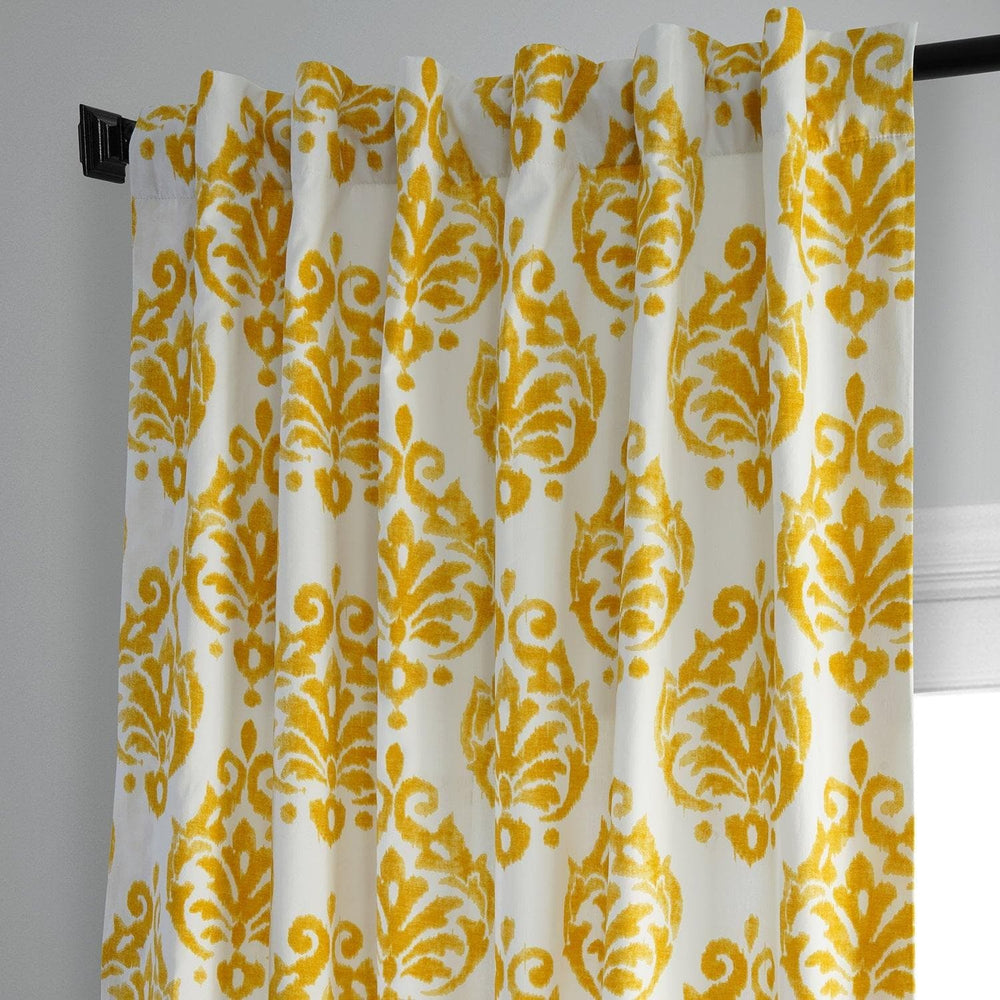 Sandlewood Gold Printed Cotton Curtain - HalfPriceDrapes.com