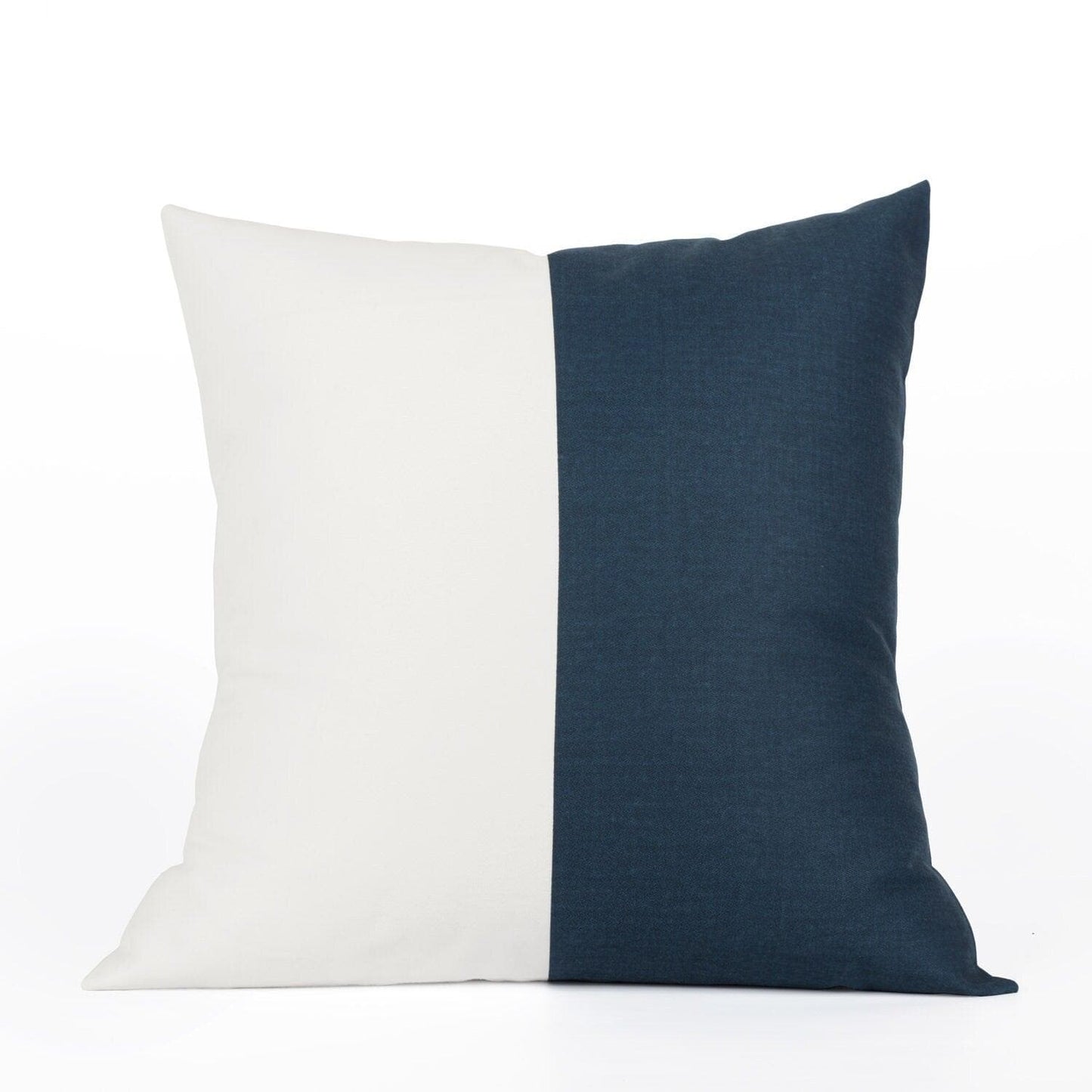 Dusk Blue & Off White Striped Printed Cotton Cushion Covers - Pair (2 pcs.)