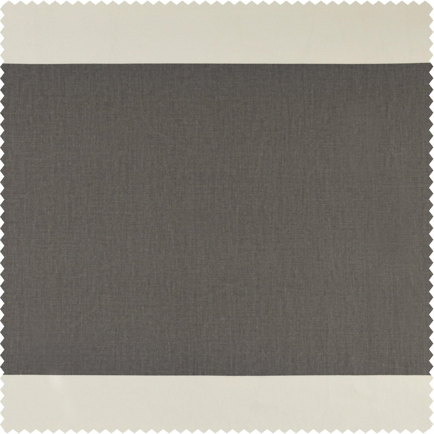 Slate Grey & Off White Horizontal Striped Printed Cotton Swatch - HalfPriceDrapes.com