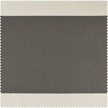 Slate Grey & Off White Horizontal Striped Printed Cotton Swatch - HalfPriceDrapes.com