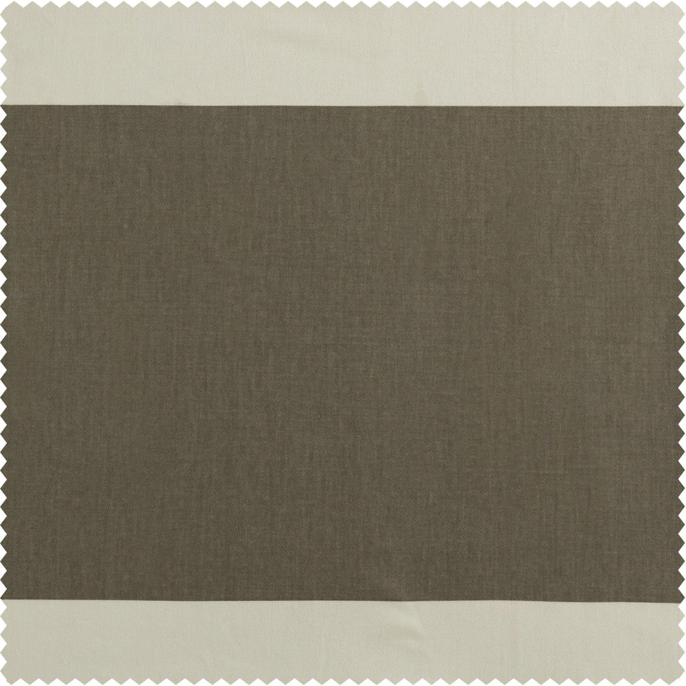 Thunder Tan & Off White Horizontal Striped Printed Cotton Swatch - HalfPriceDrapes.com