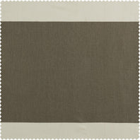 Thunder Tan & Off White Horizontal Striped Printed Cotton Swatch - HalfPriceDrapes.com