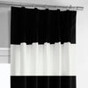 Onyx Black & Off White Horizontal Striped French Pleat Printed Cotton Curtain
