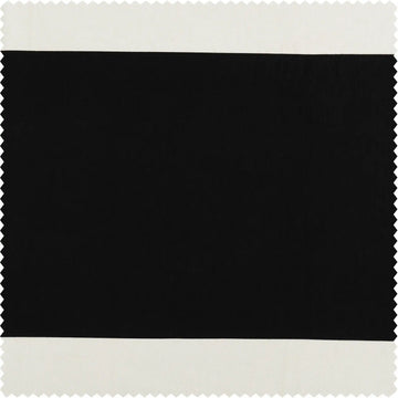 Onyx Black & Off White Horizontal Striped Printed Cotton Swatch - HalfPriceDrapes.com