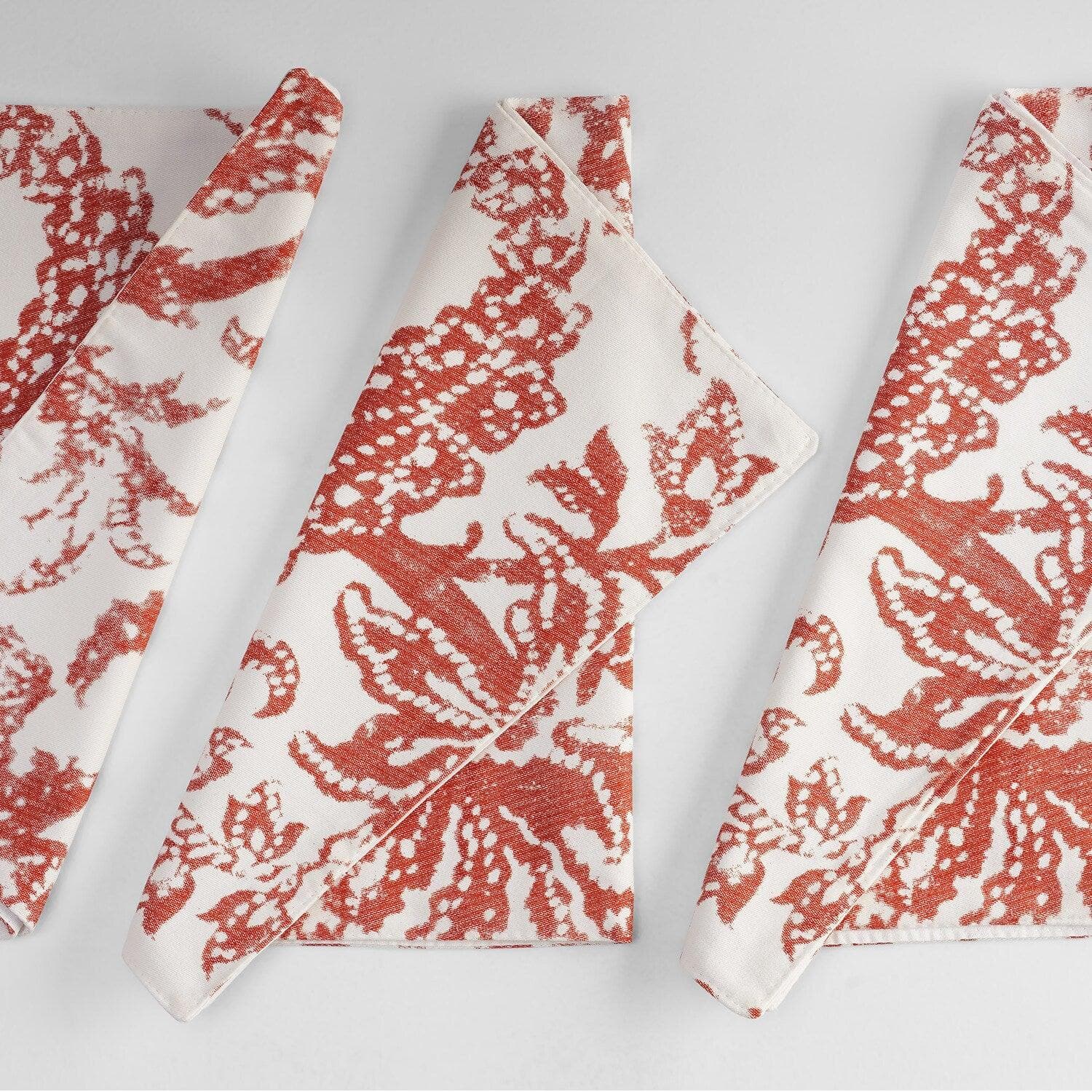 Edina Rust Printed Cotton Table Runners & Placemats