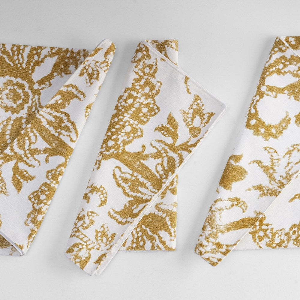Edina Yellow Printed Cotton Table Runners & Placemats