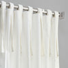 Fresh Popcorn Tie-Top Solid Cotton Curtain
