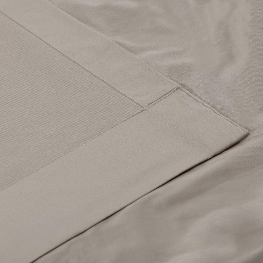 Hazelwood Beige Tie-Top Solid Cotton Curtain