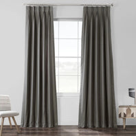 Millstone Grey French Pleat Solid Cotton Curtain - HalfPriceDrapes.com