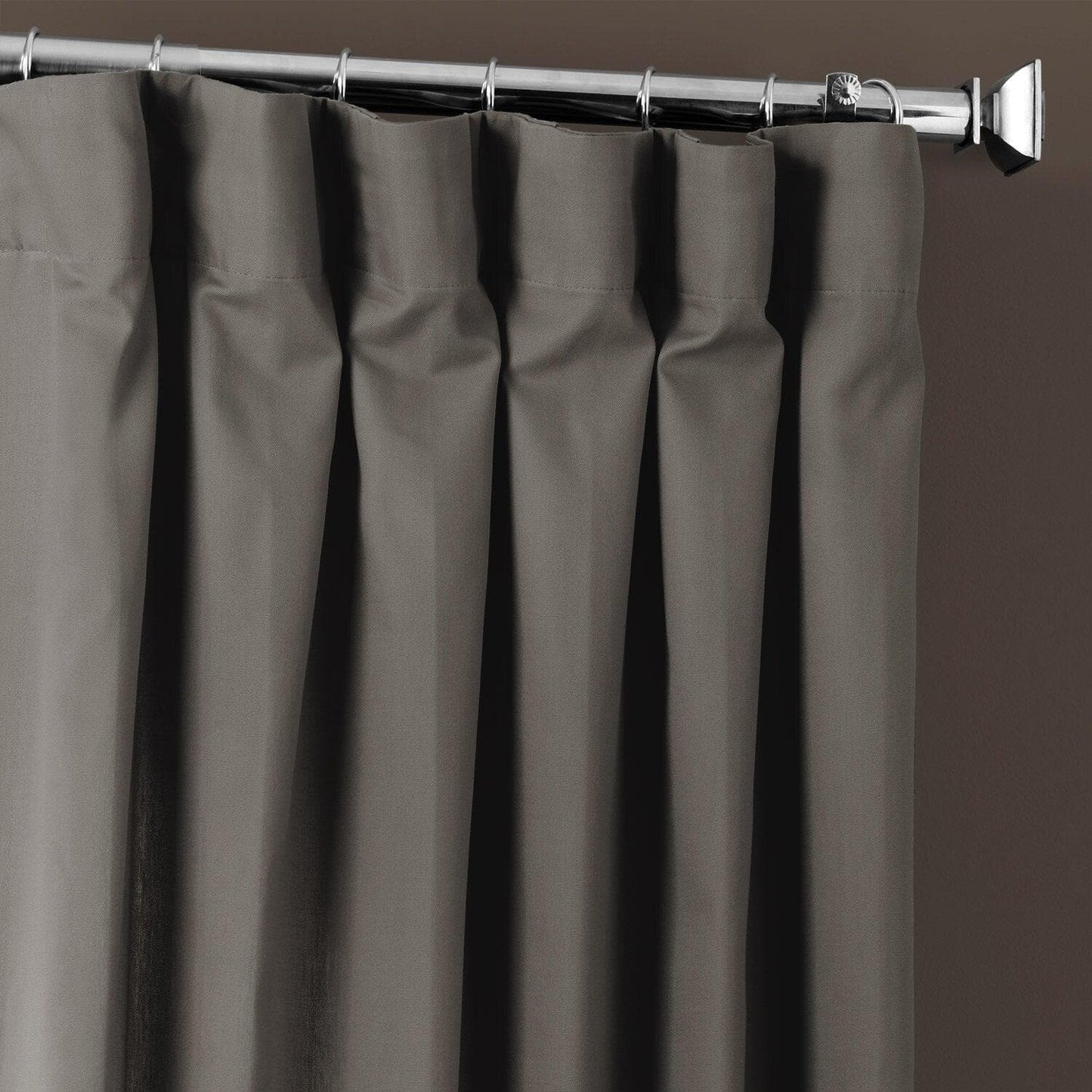 Millstone Grey Solid Cotton Curtain