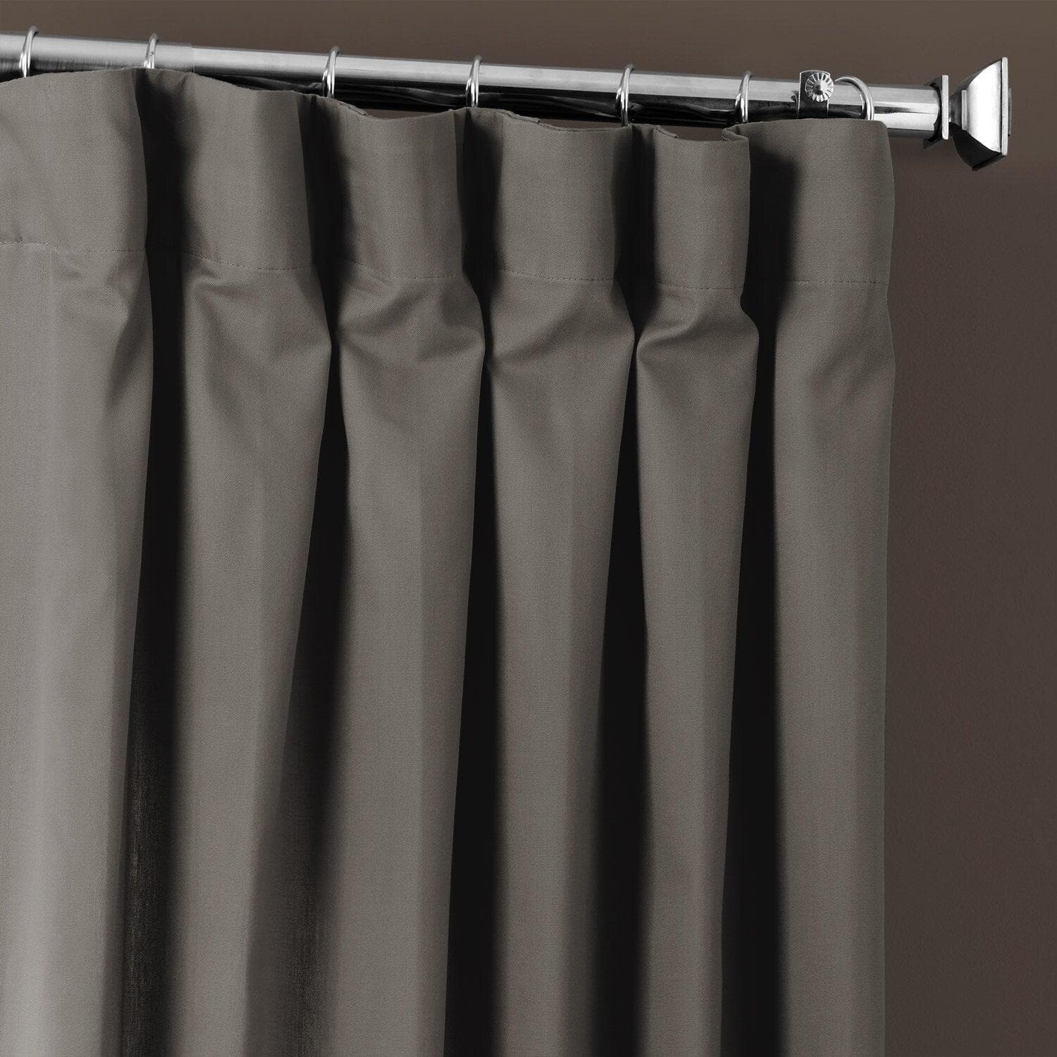 Millstone Grey Solid Cotton Curtain