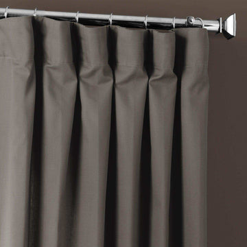 Millstone Grey Solid Cotton Curtain