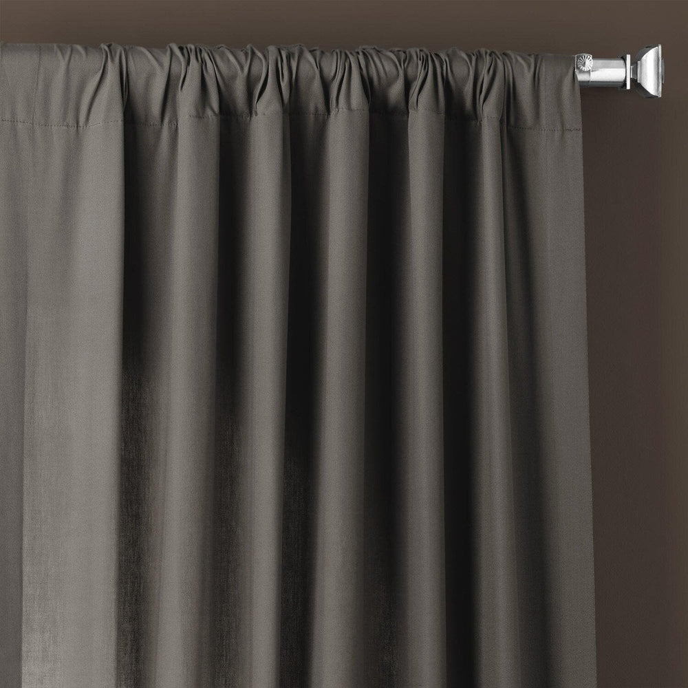 Millstone Grey Solid Cotton Curtain