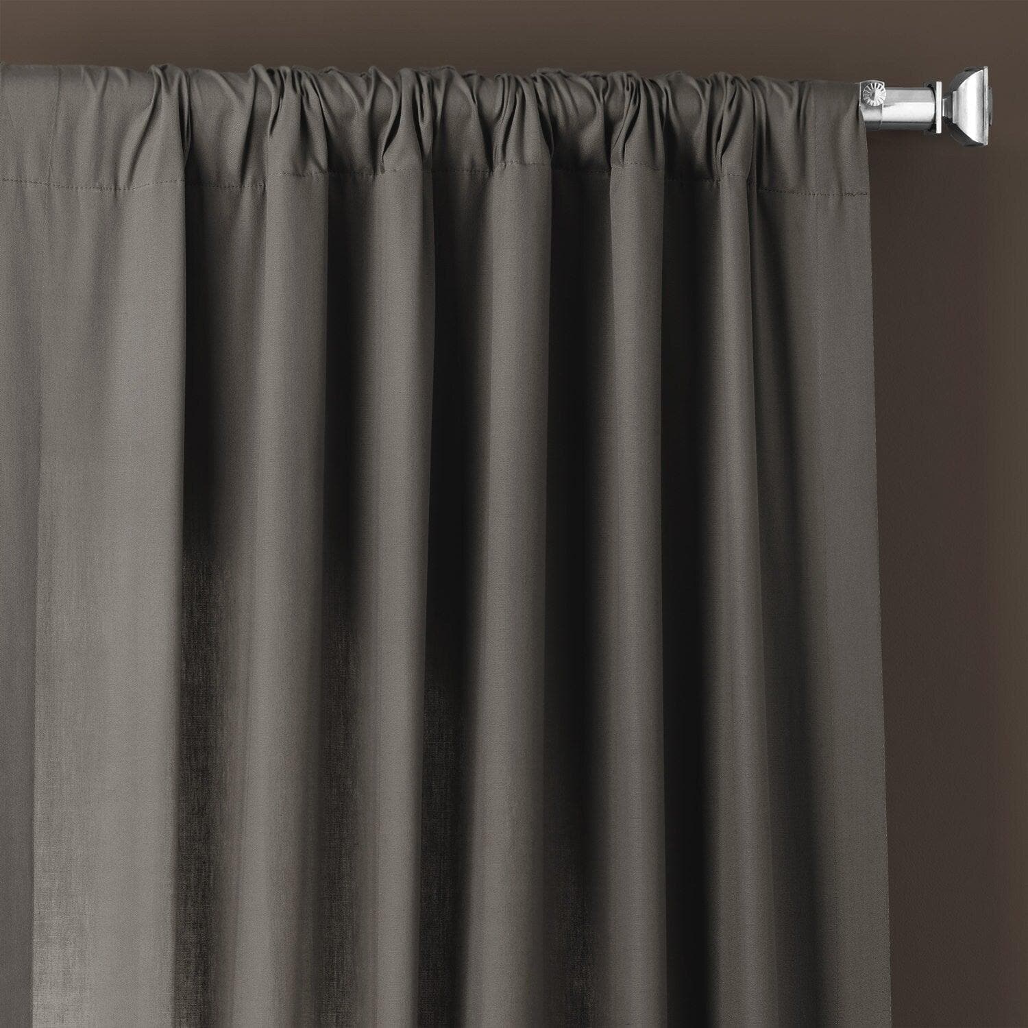 Millstone Grey Solid Cotton Curtain