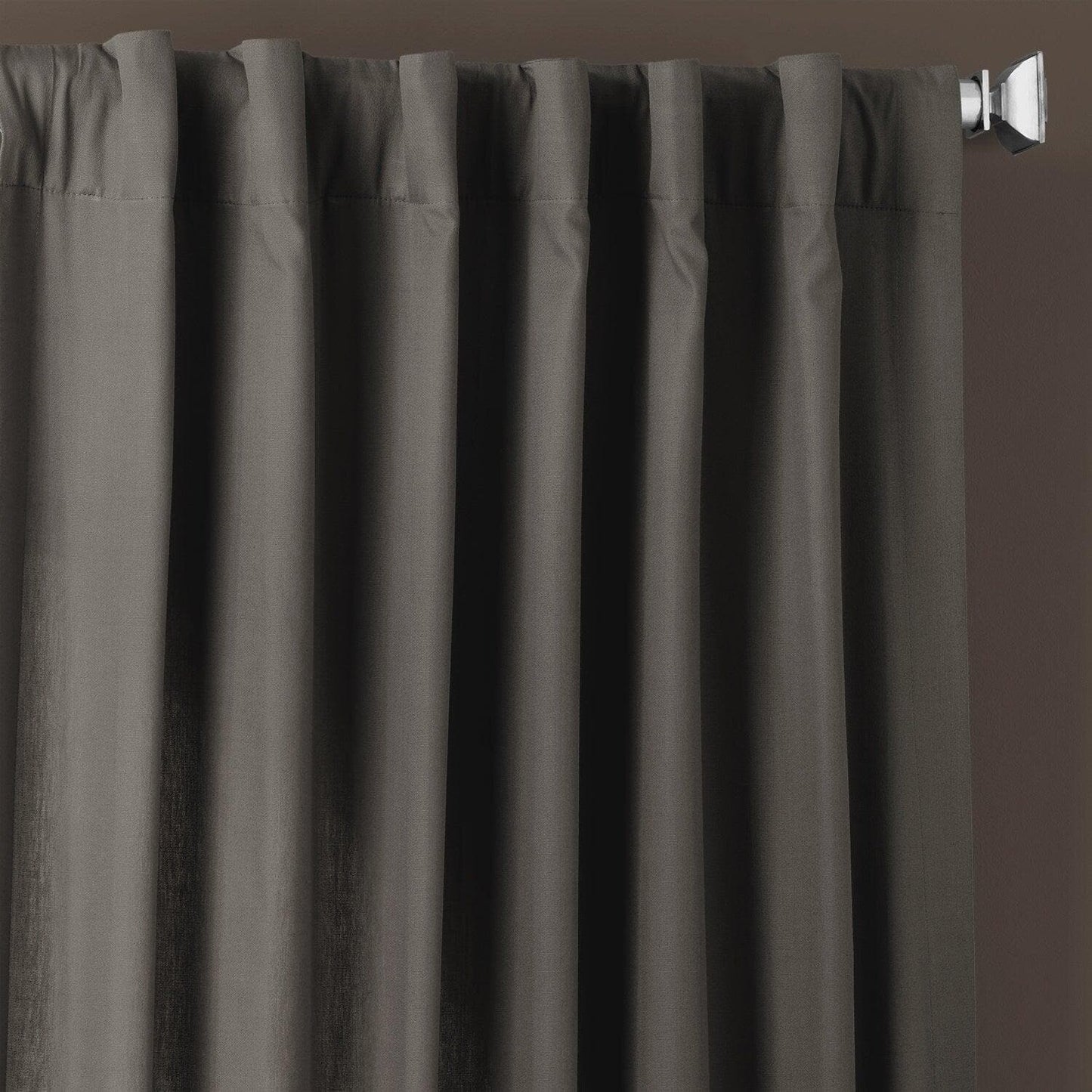 Millstone Grey Solid Cotton Curtain