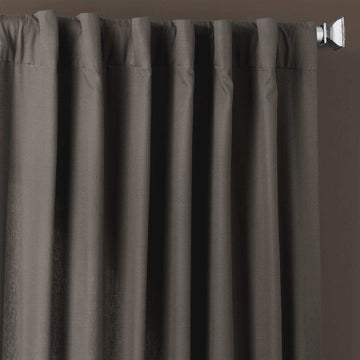 Millstone Grey Solid Cotton Curtain