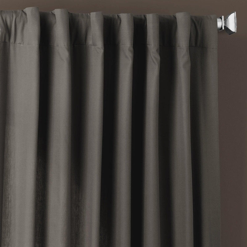 Millstone Grey Solid Cotton Curtain
