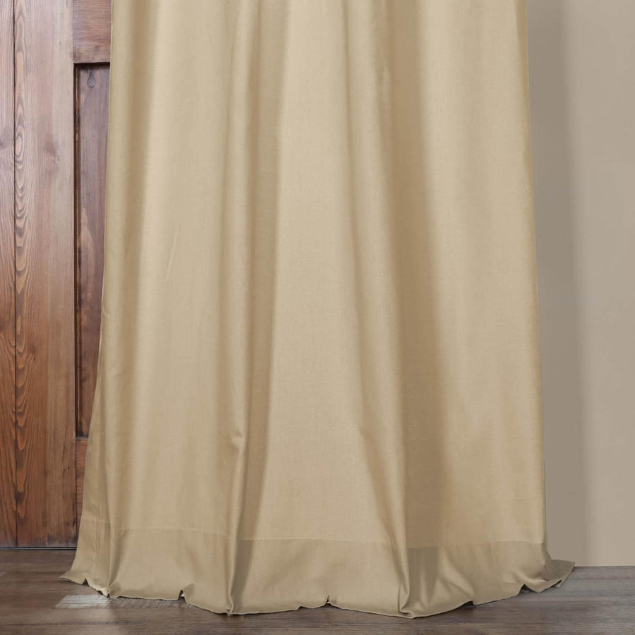 Shaker Beige Grommet Solid Cotton Curtain - HalfPriceDrapes.com