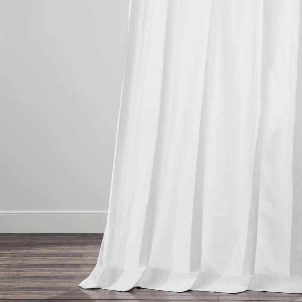 Whisper White French Pleat Solid Cotton Curtain