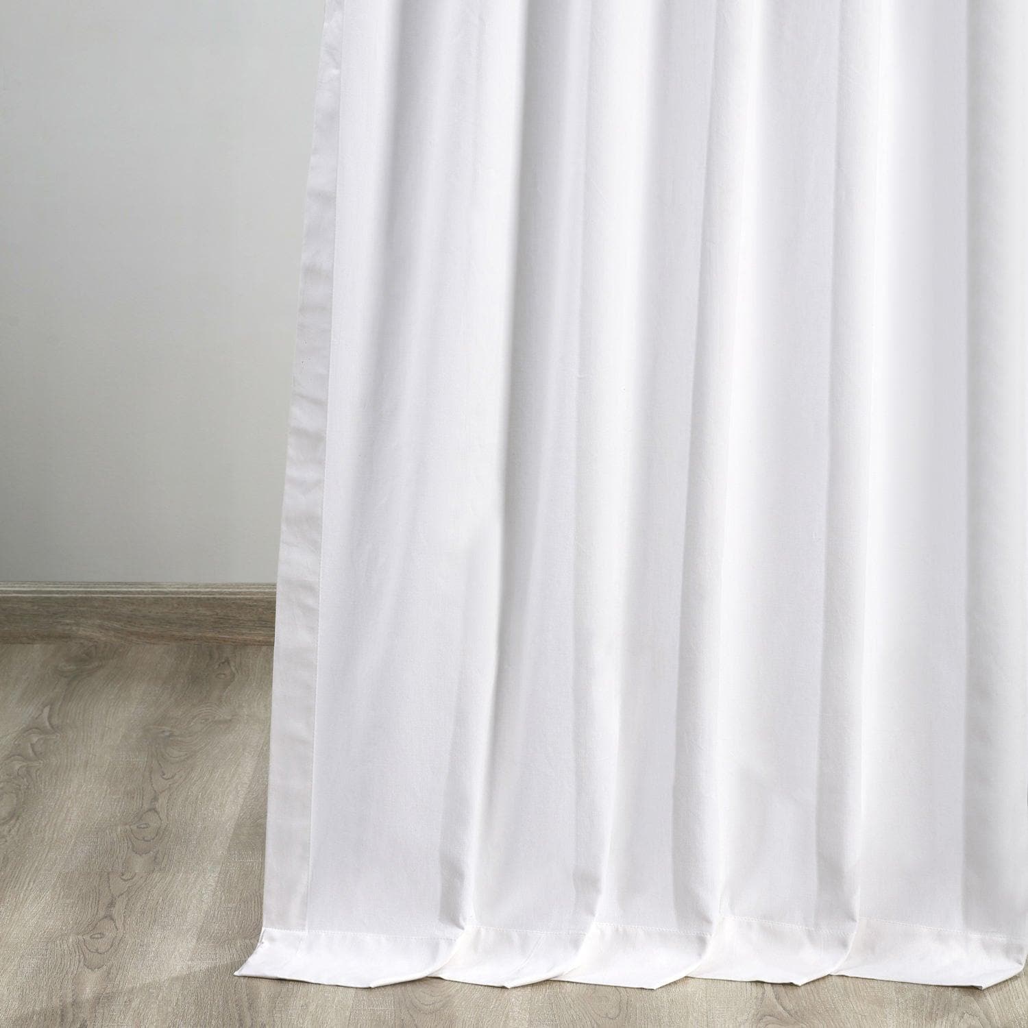 Whisper White Tie-Top Solid Cotton Curtain