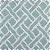 Martinique Aqua Printed Cotton Swatch - HalfPriceDrapes.com