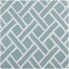 Martinique Aqua Printed Cotton Table Runner & Placemats