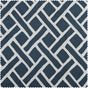 Martinique Blue Geometric Printed Cotton Custom Curtain