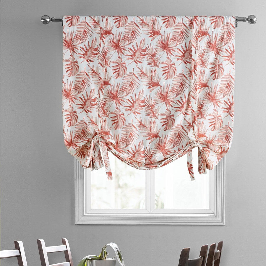 Artemis Rust Printed Cotton Tie-Up Window Shade