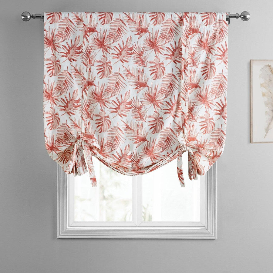 Artemis Rust Printed Cotton Tie-Up Window Shade