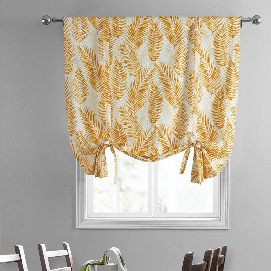 Kupala Eternal Gold Printed Cotton Tie-Up Window Shade
