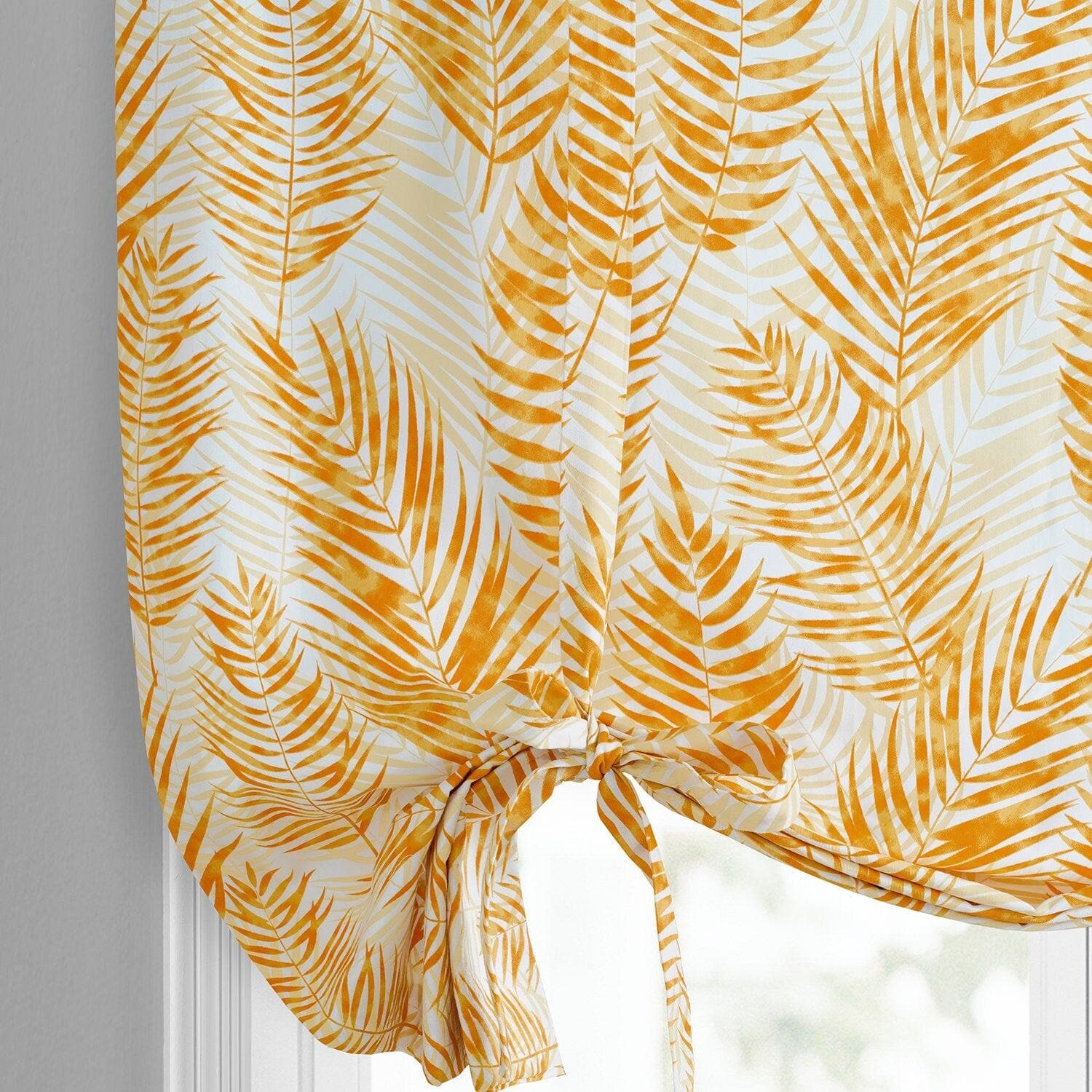 Kupala Eternal Gold Printed Cotton Tie-Up Window Shade