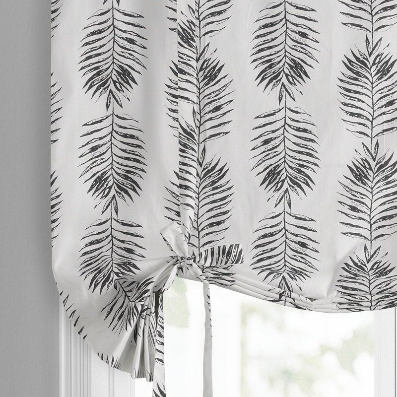 Sago Black Ink Printed Cotton Tie-Up Window Shade