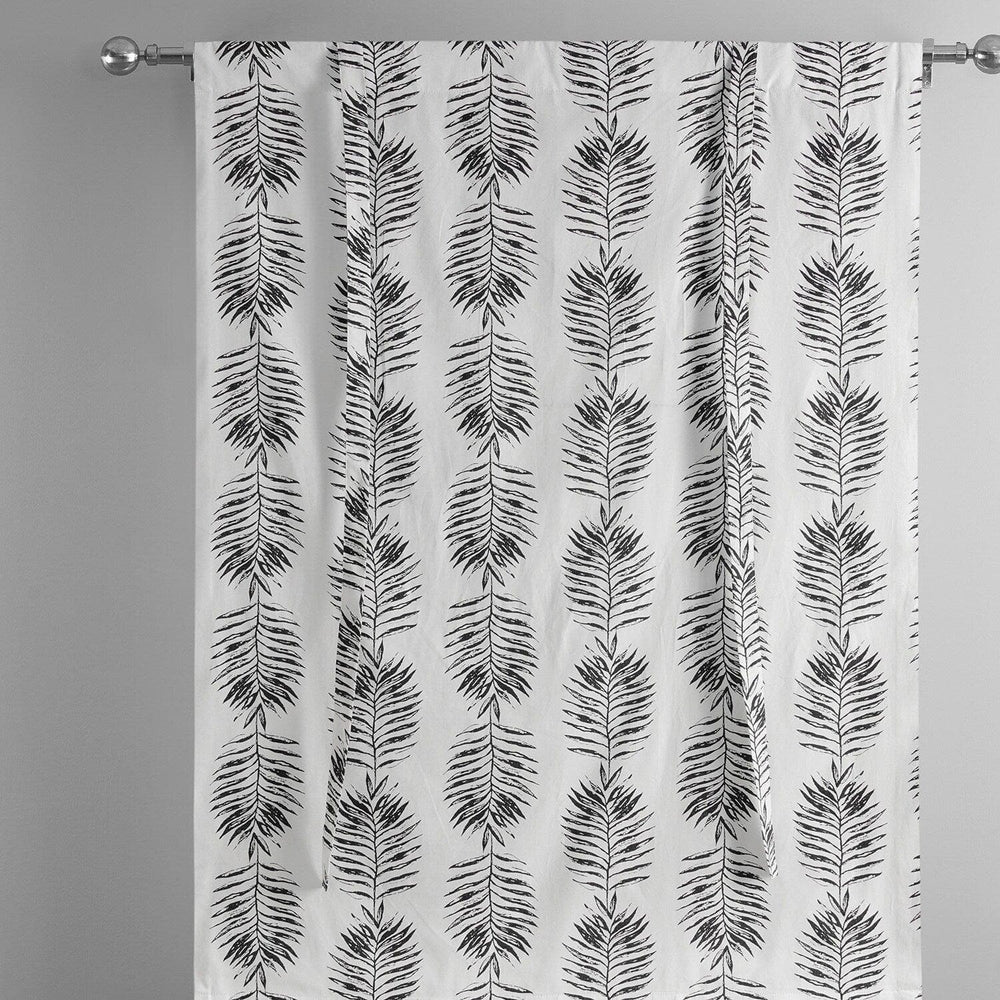 Sago Black Ink Printed Cotton Tie-Up Window Shade