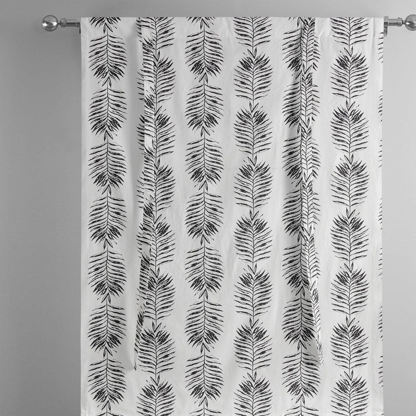 Sago Black Ink Printed Cotton Tie-Up Window Shade