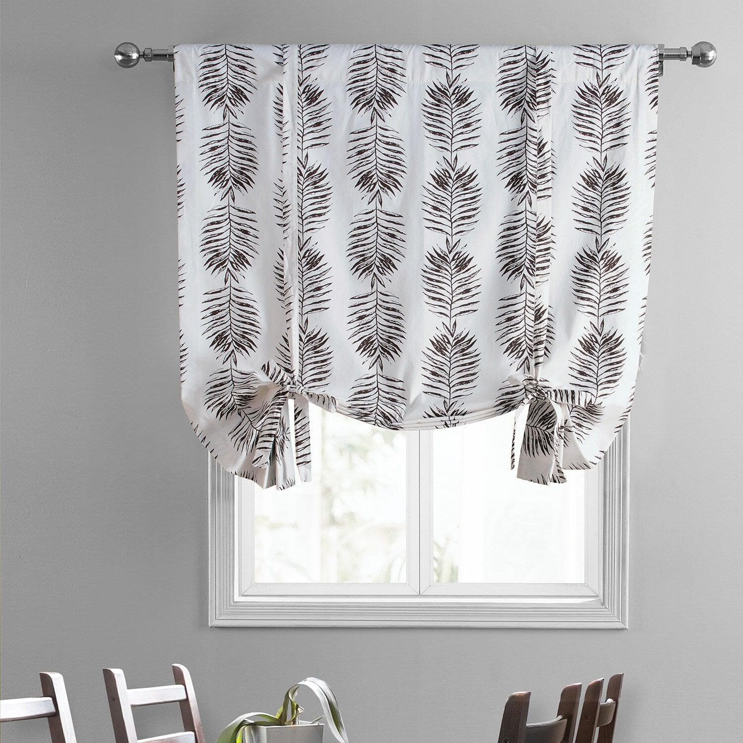 Sago Nut Brown Printed Cotton Tie-Up Window Shade