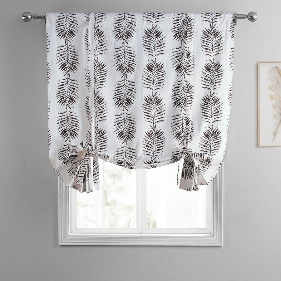 Sago Nut Brown Printed Cotton Tie-Up Window Shade